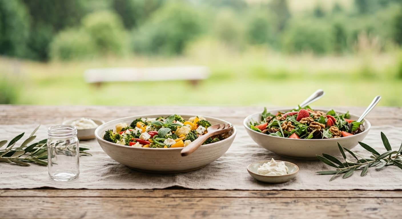 Gesundes vegetarisches Essen für das Retreat