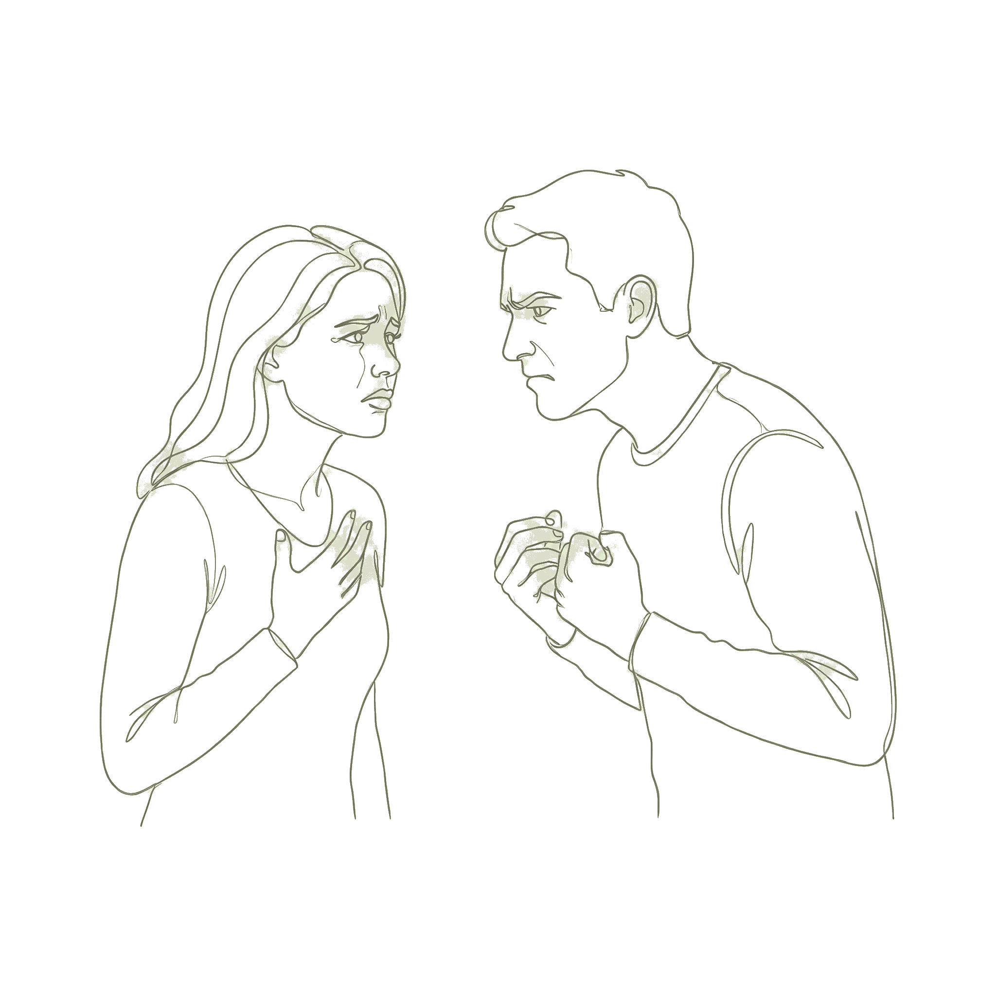 Feine Illustration zum Thema Partnerschaftskonflikte