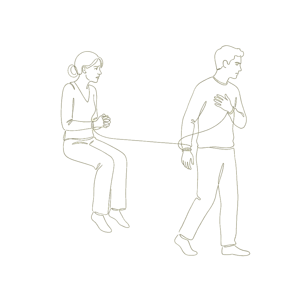 Feine Illustration zum Thema Verlust- und Bindungsangst