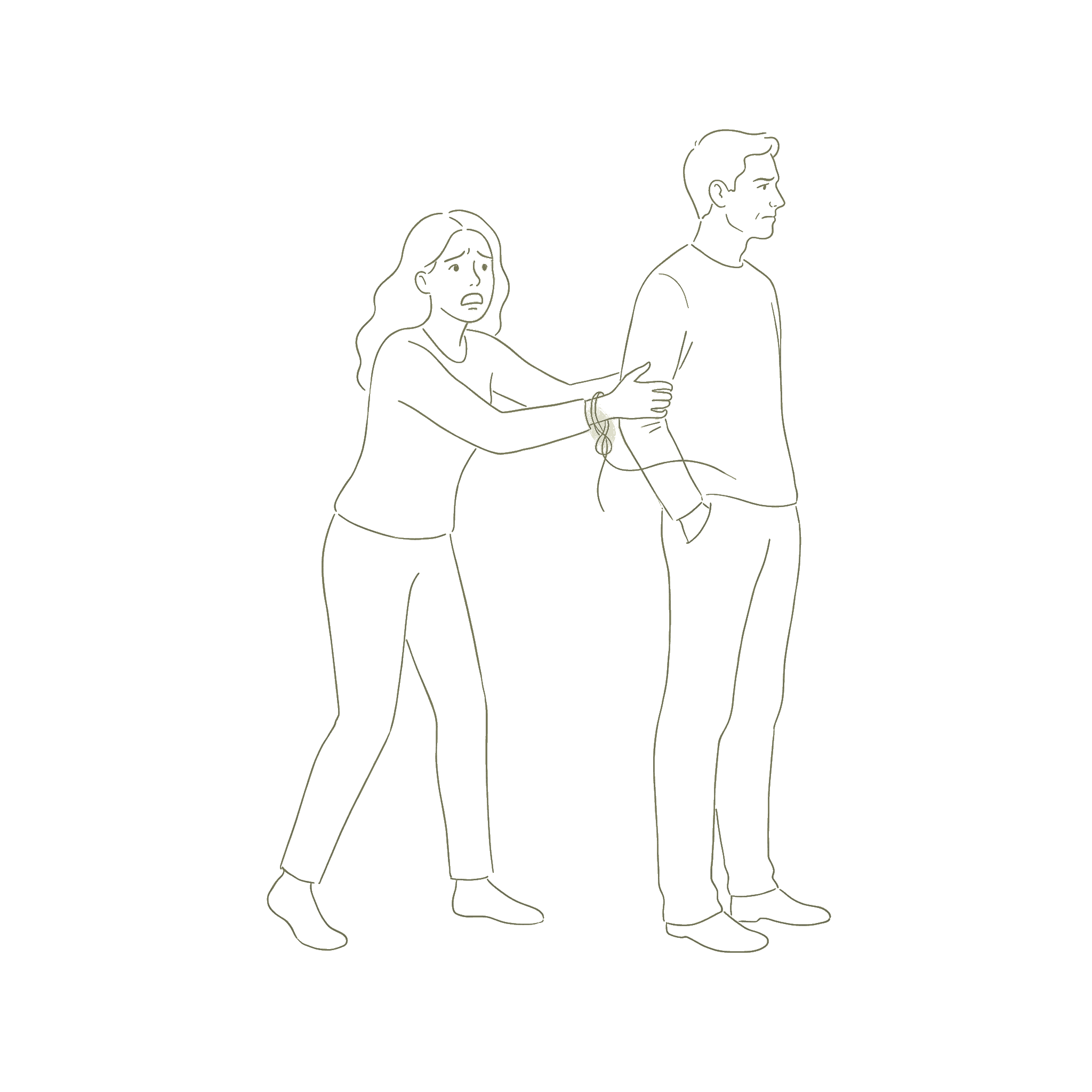 Feine Illustration zum Thema emotionale Abhängigkeit