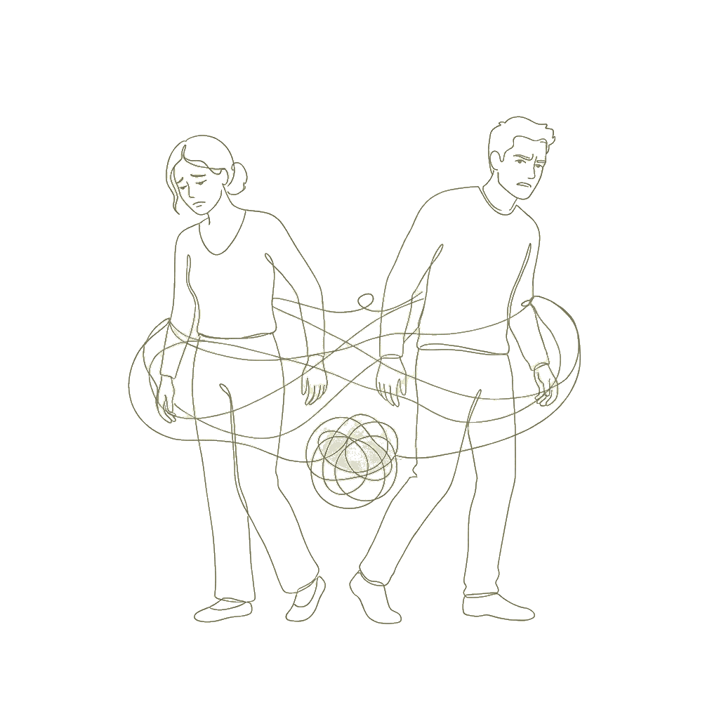 Feine Illustration zum Thema toxische Beziehungen